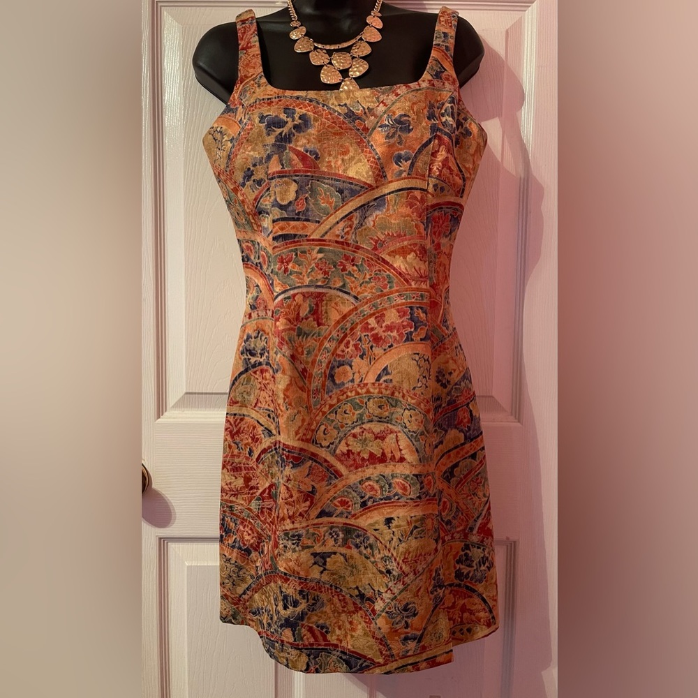 90’s Lisa Anne Multi Floral Print Dress. Size 6